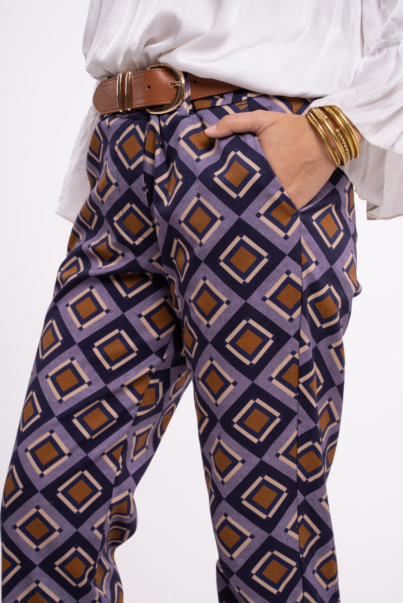 Pantalon Florencia - motif violet